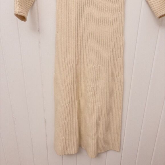 MARA HOFFMAN Samira Wrap-effect Ribbed Organic Cotton-blend Midi Dress Cream Siz - Picture 9 of 12